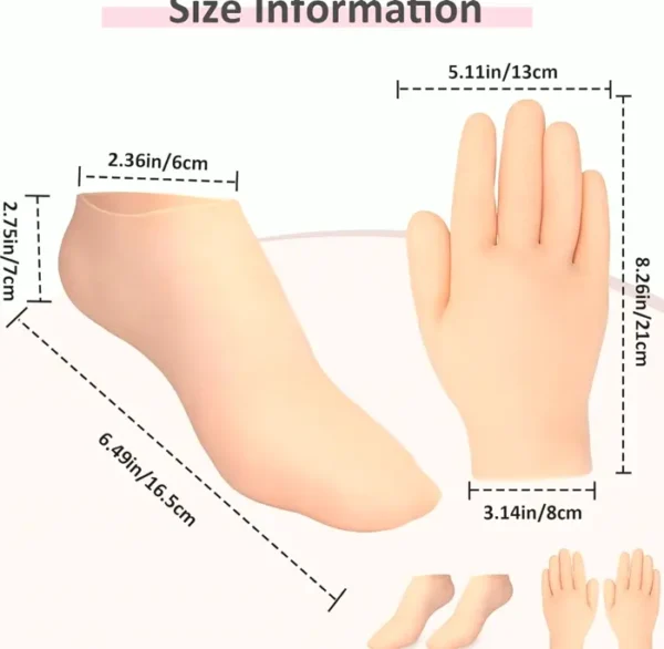 2 Pairs Silicone Moisturizing Socks & Gloves for Foot and Hand Care