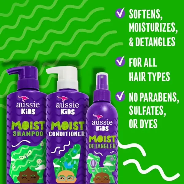 Aussie Kids Hair Wash & Hair Conditioner with Detangler Bundle