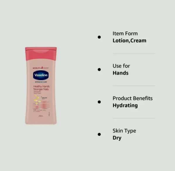 Vaseline Palm Cream with Cuticle Strength, 200ml, 3 Pack