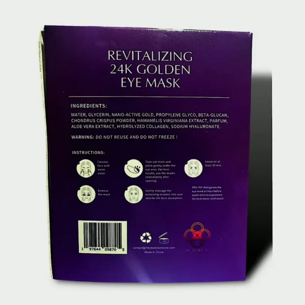 Advanced 24k Gold Under-Eye Patches with Aloe, 15 Pairs