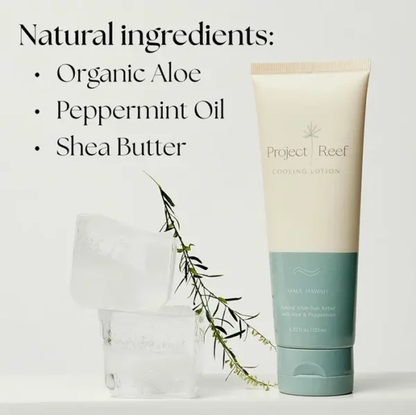 After Sun Soothing Moisturizer with Natural Aloe, Peppermint, Shea Butter, Vit E