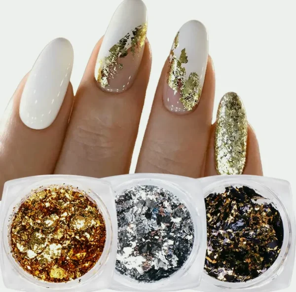 Holo Manicure Powder Includes Foil Flakes