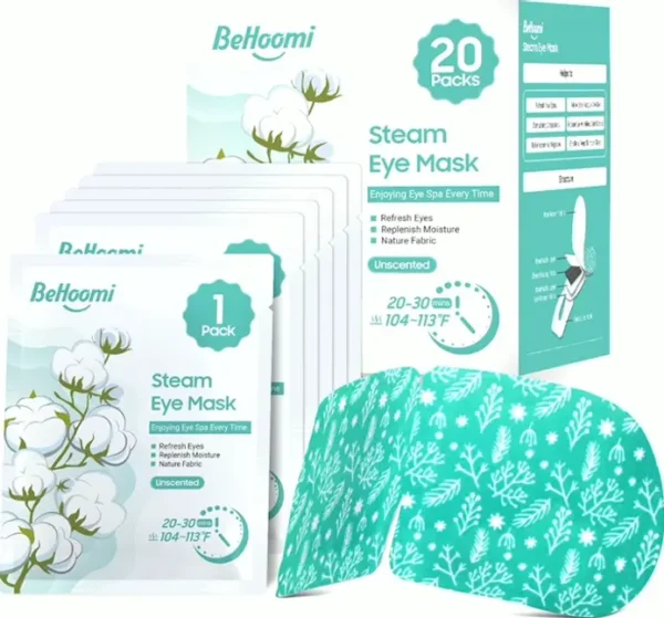Set of 20 Steam Heated Eye Masks, Self Heating, No Scent
