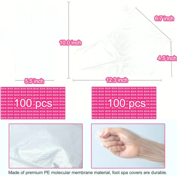 Wax Bags for Feet & Hands - 200pcs Large Plastic