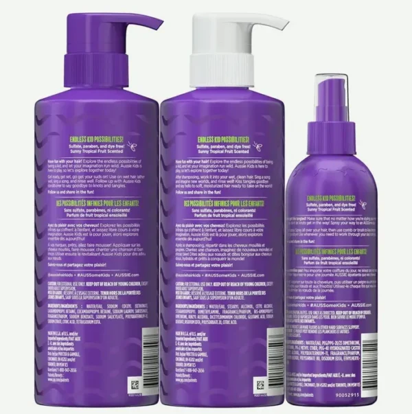 Aussie Kids Hair Wash & Hair Conditioner with Detangler Bundle
