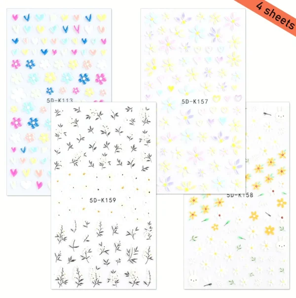 Elegant Daisy Nail Art Sticker Set