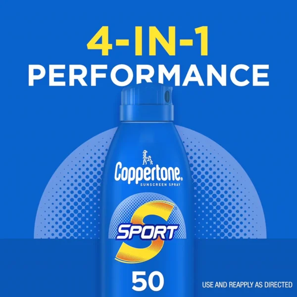 Coppertone\u00A0SPORT Sunblock Spray SPF\u00A050 Water-Resistant, Bulk Pack
