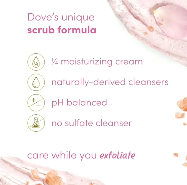 Dove Body Scrub Himalayan Salt & Rose Oil 3-Pack to achieve Silky-Smooth Skin