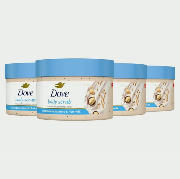 Dove Exfoliating Body Polish - Macadamia & Rice Milk, 10.5, 4-Pack
