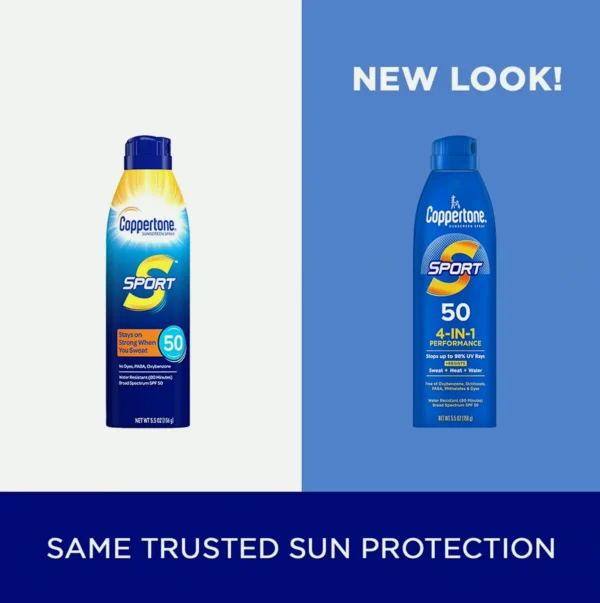 Coppertone\u00A0SPORT Sunblock Spray SPF\u00A050 Water-Resistant, Bulk Pack