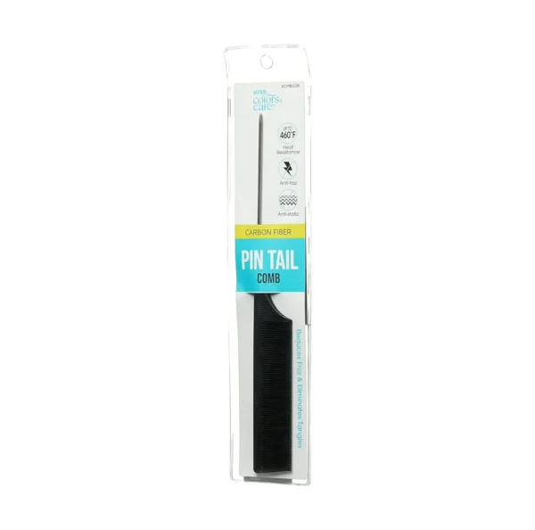 Professional Pointed Tail Comb for Grooming & Sectioning - Anti-Static & Heat Resistant Black