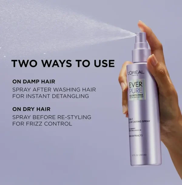 L’Oréal Paris Sulfate-Free Moisture 21-in-1 Leave-On Conditioner for Dry Locks, EverPure, 6.8 fl oz (Packaging May Vary)
