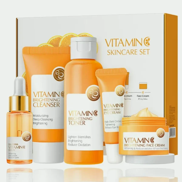 Vitamin C Skin Care Gift Set, 5-in-1 With Wash, Refresher, Serum
