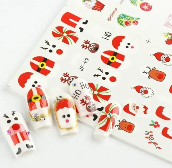 Dozen Pcs Christmas Nail Art Stickers Decals