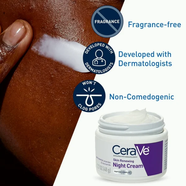 Ceramides Night Cream with Peptide & Hyaluronic Compound | 1.7 oz