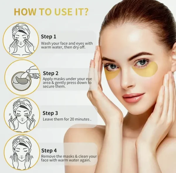 Below Occhi Mask - 60 Pcs - 24K Gold Eye Mask to Swollen Ojos & Shadowed Rings