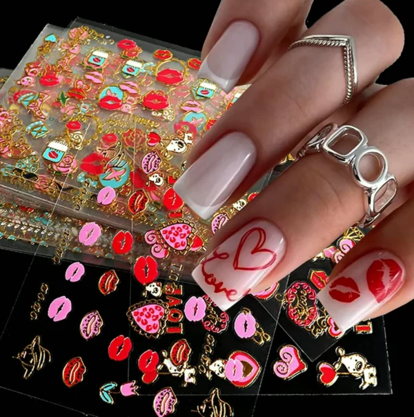 Heart Decals 3-D Kit Thirty Units for Girls