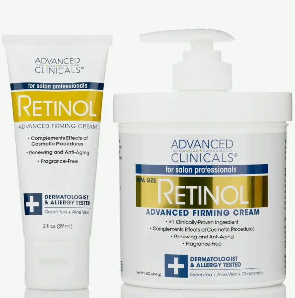 Expert Clinical Retinol Body Moisturizer, Face & Body Lotion, 16OZ + 2OZ Portable