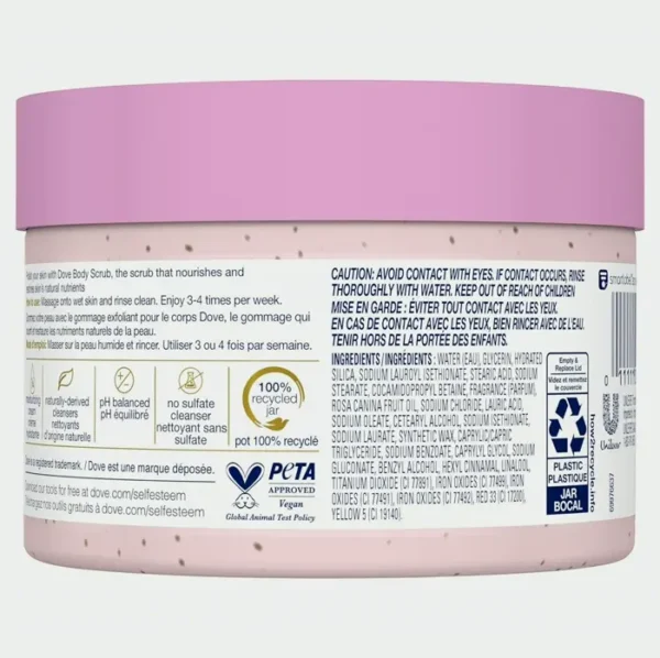 Dove Body Scrub Himalayan Salt & Rose Oil 3-Pack to achieve Silky-Smooth Skin