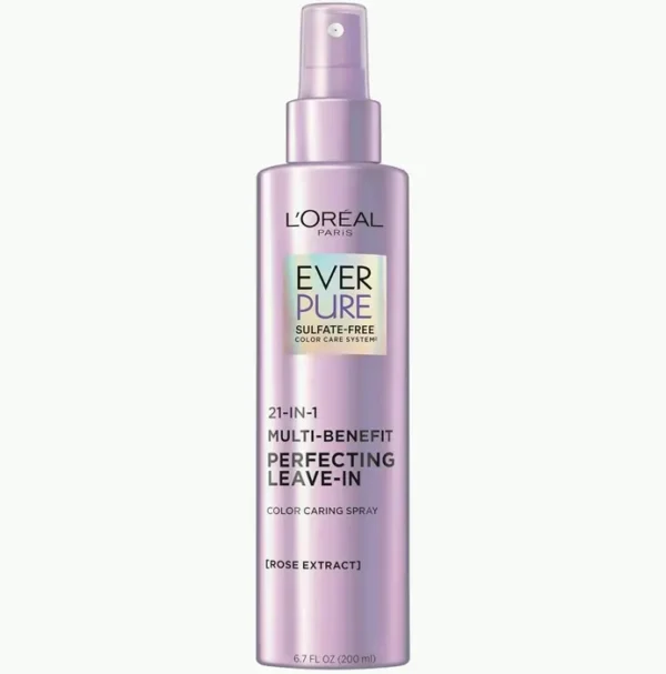 L’Oréal Paris Sulfate-Free Moisture 21-in-1 Leave-On Conditioner for Dry Locks, EverPure, 6.8 fl oz (Packaging May Vary)