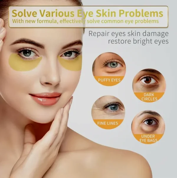 Below Occhi Mask - 60 Pcs - 24K Gold Eye Mask to Swollen Ojos & Shadowed Rings