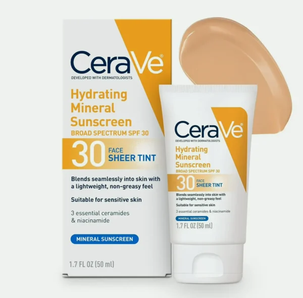 CeraVe's hydrating mineral sunblock with sheer tint, SPF 30, 1.7 oz