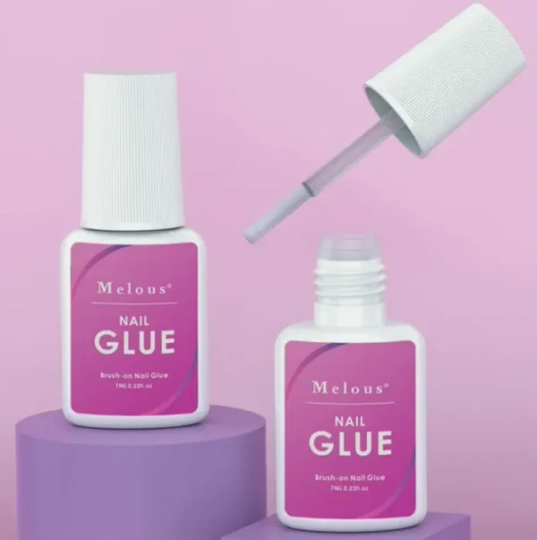 Pink Glue with Press on, Acrylic Extensions, Nail Strong Brush Nail for Art 1PCS