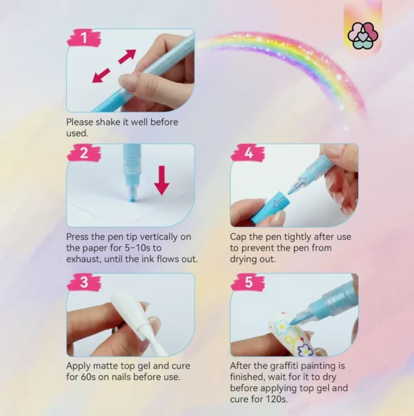 Saviland 12 Colorful Nail Art Pen Kit