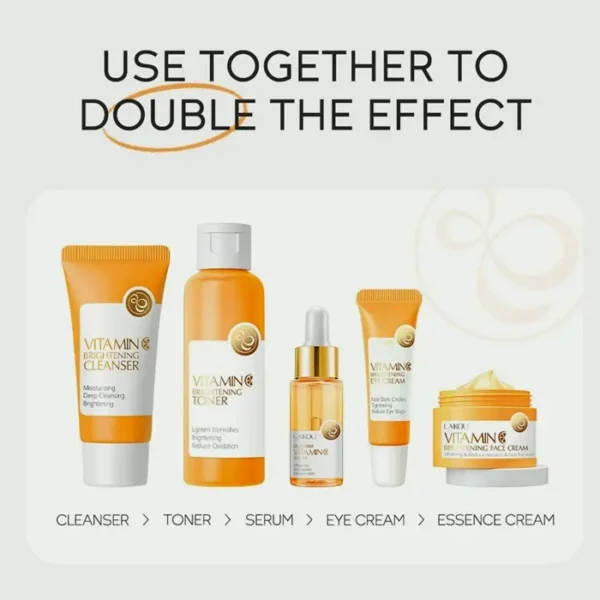 Vitamin C Skin Care Gift Set, 5-in-1 With Wash, Refresher, Serum