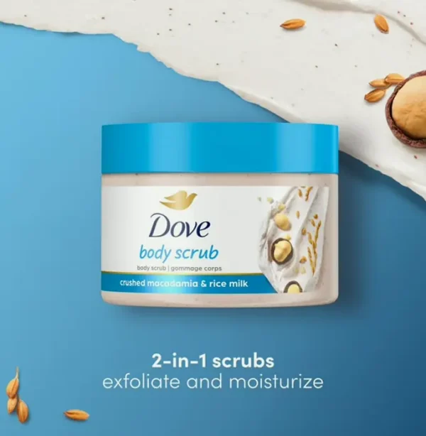Dove Exfoliating Body Polish - Macadamia & Rice Milk, 10.5, 4-Pack