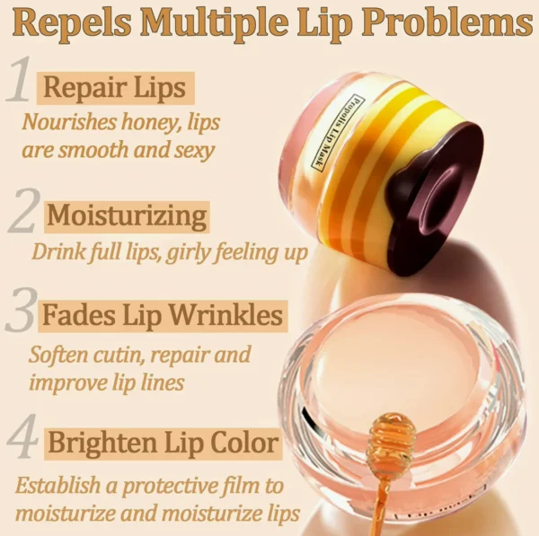 2 PCS Bee Lip Balm Honey Pot
