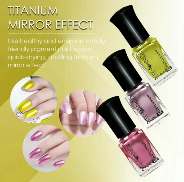 Three Shades Mirror Shiny Nail Polish Set