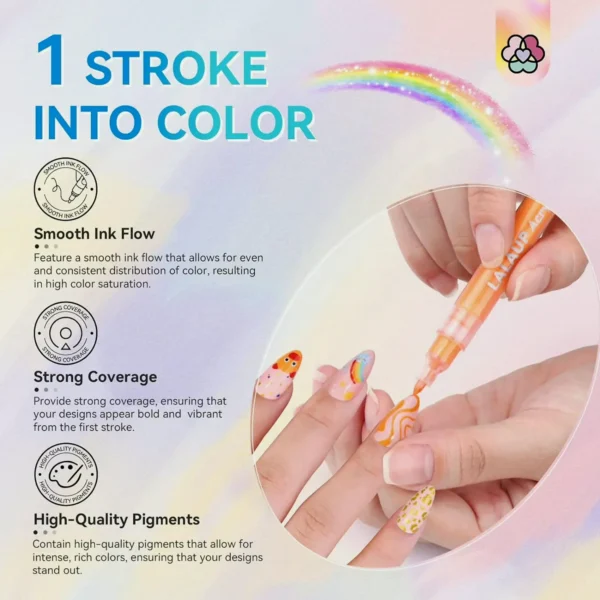 Saviland 12 Colorful Nail Art Pen Kit