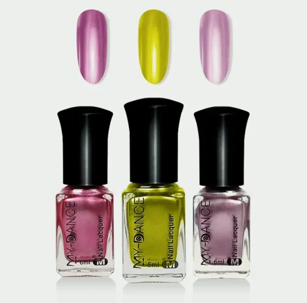 Three Shades Mirror Shiny Nail Polish Set
