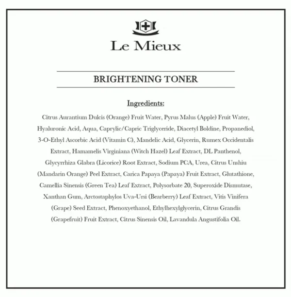 Le Mieux Facial Toner - HA & Witch Hazel 6oz