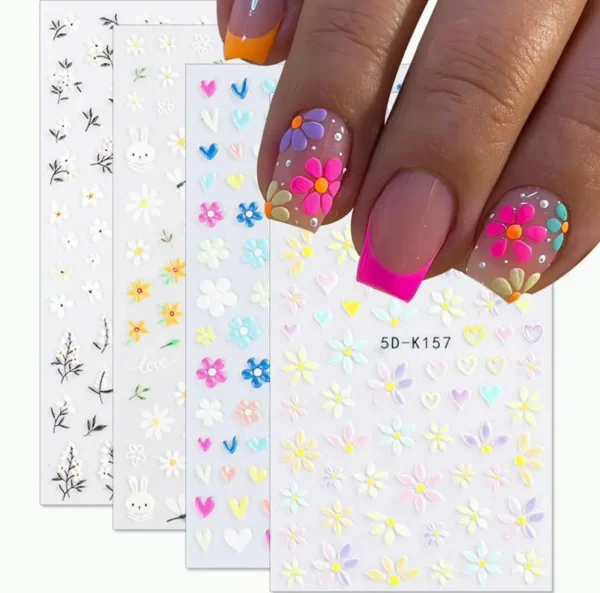 Elegant Daisy Nail Art Sticker Set