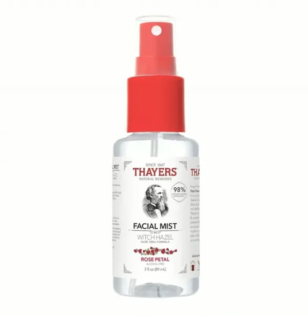 No-Alcohol Hazel Witch Face Spray Toner, Aloe, Roses, Moisturizing, 3 oz