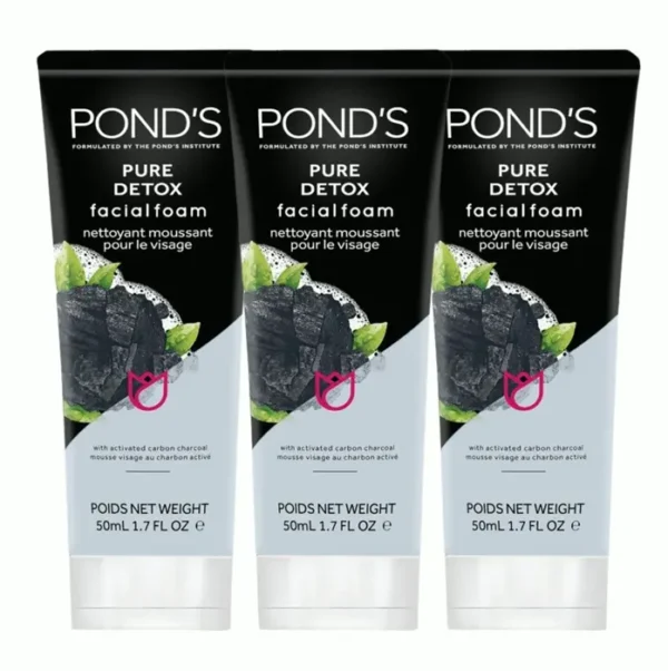 Pond’s Pure Detox Face Wash, 3-Pack, 1.7 Oz Per Unit