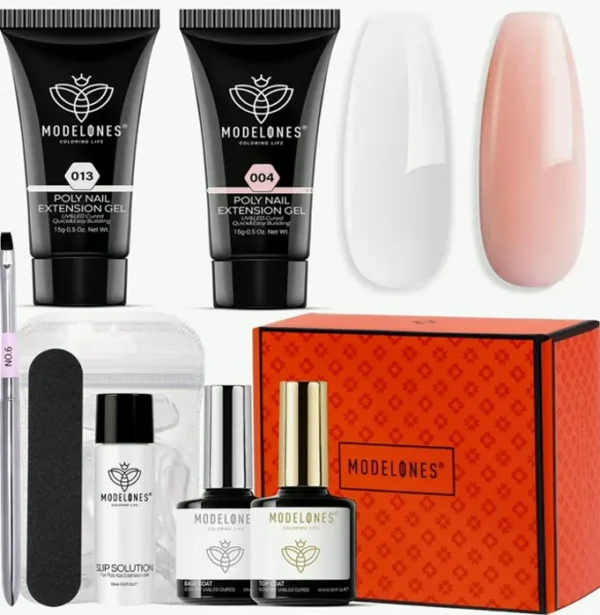 Modelones Gel Nail Kit 30 mL 2 Pieces with Slip Solvent