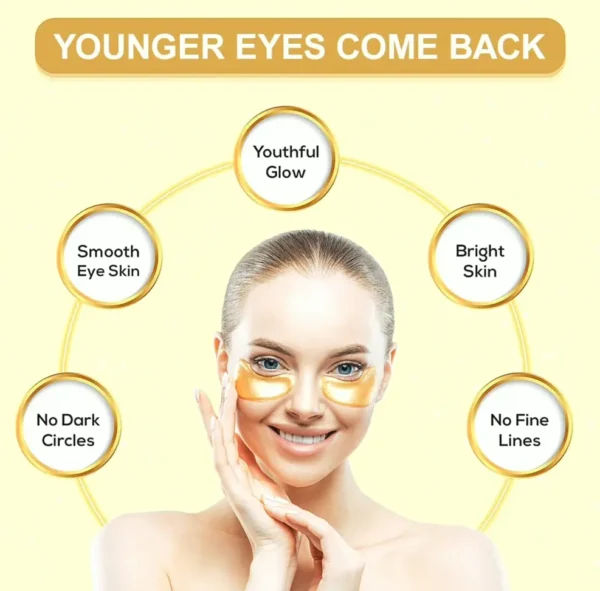 Under Patches (Pack of 20 Pairs) - Gold Eye Mask with Amino Acid & Collagen, Eye Care for Aging, Swollen Eyes & Dark Rings, Skincare Treatment for Men & Women