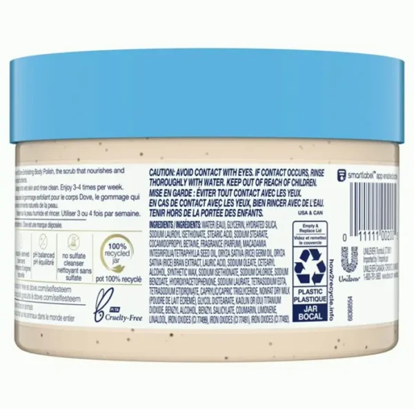 Dove Exfoliating Body Polish - Macadamia & Rice Milk, 10.5, 4-Pack
